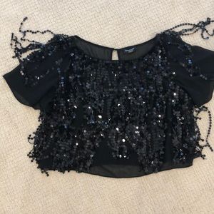 BEBE sequined half shirt